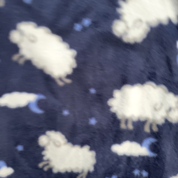 Croft & Barrow Long Nightgown Blue with White Sheep Warm Fuzzy Woman's Medium - Picture 5 of 8